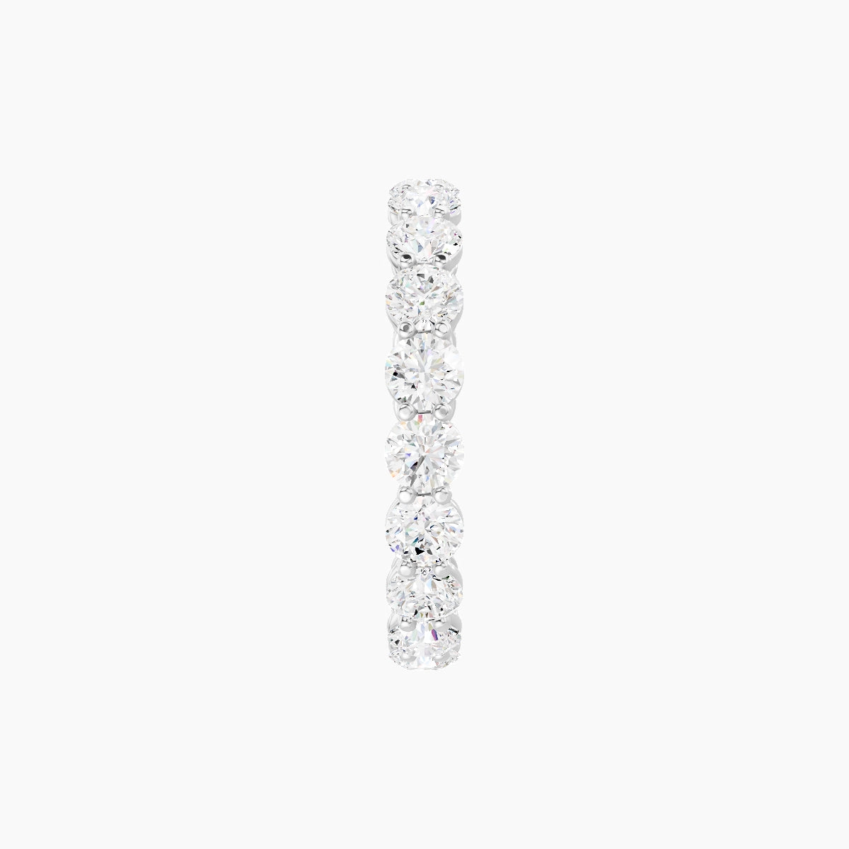 Classic Prong Eternity Ring | 18k White Gold 3 mm Round White Lab Diamond