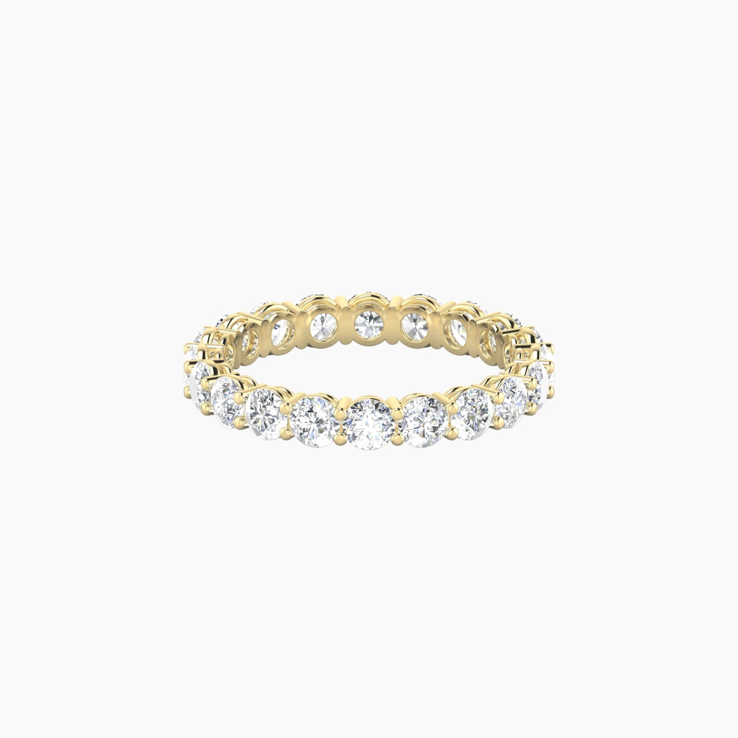 Classic Prong Eternity Ring | 18k Yellow Gold 3 mm Round Lab Diamond