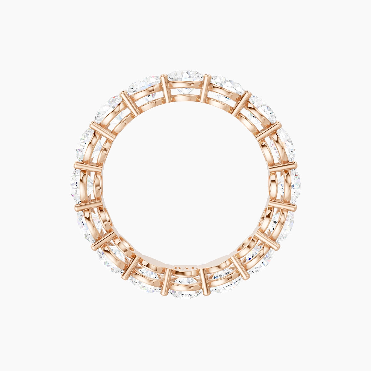 Classic Prong Eternity Ring | 18k Rose Gold 4 mm Round White Lab Diamond