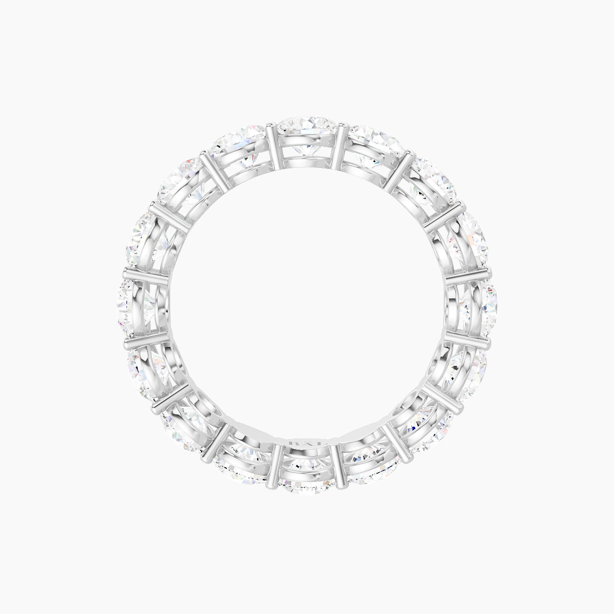 Classic Prong Eternity Ring | 18k White Gold 4 mm Round White Lab Diamond