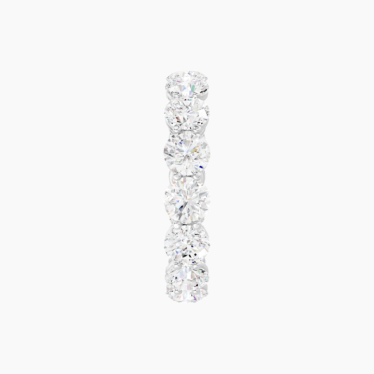 Classic Prong Eternity Ring | 18k White Gold 4 mm Round White Lab Diamond