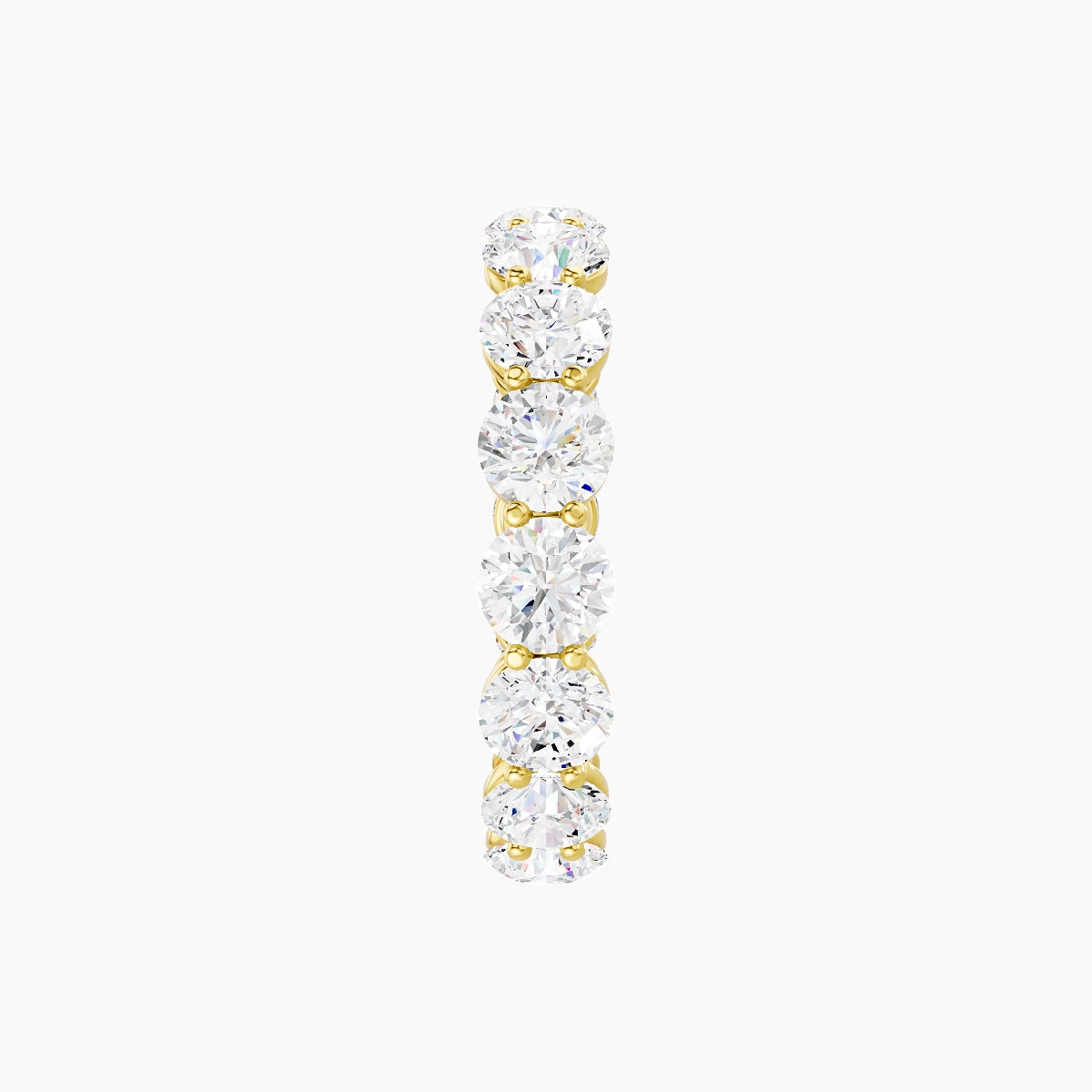Classic Prong Eternity Ring | 18k Yellow Gold 4 mm Round White Lab Diamond
