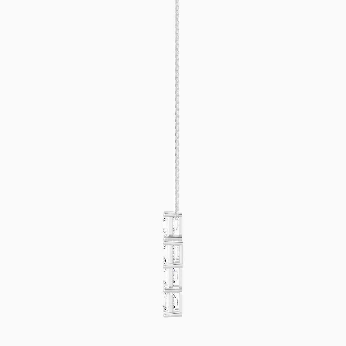 Cross | 18k White Gold 1 ct White Lab Diamond Asscher Pendant