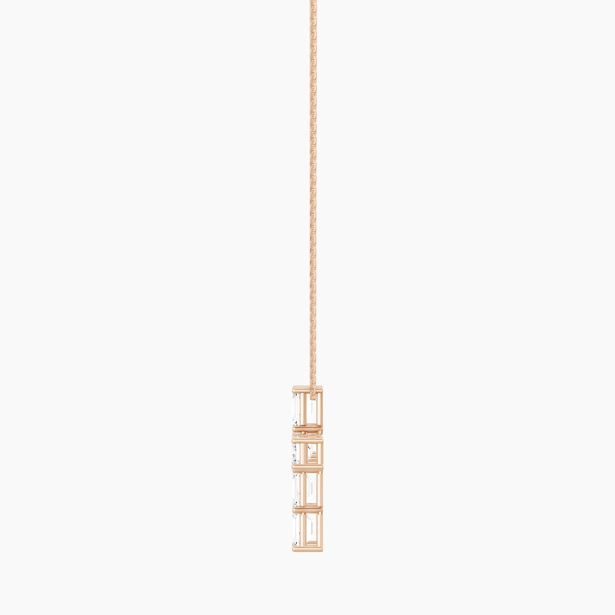 Cross | 18k Rose Gold 0.40 ct White Lab Diamond Emerald Pendant