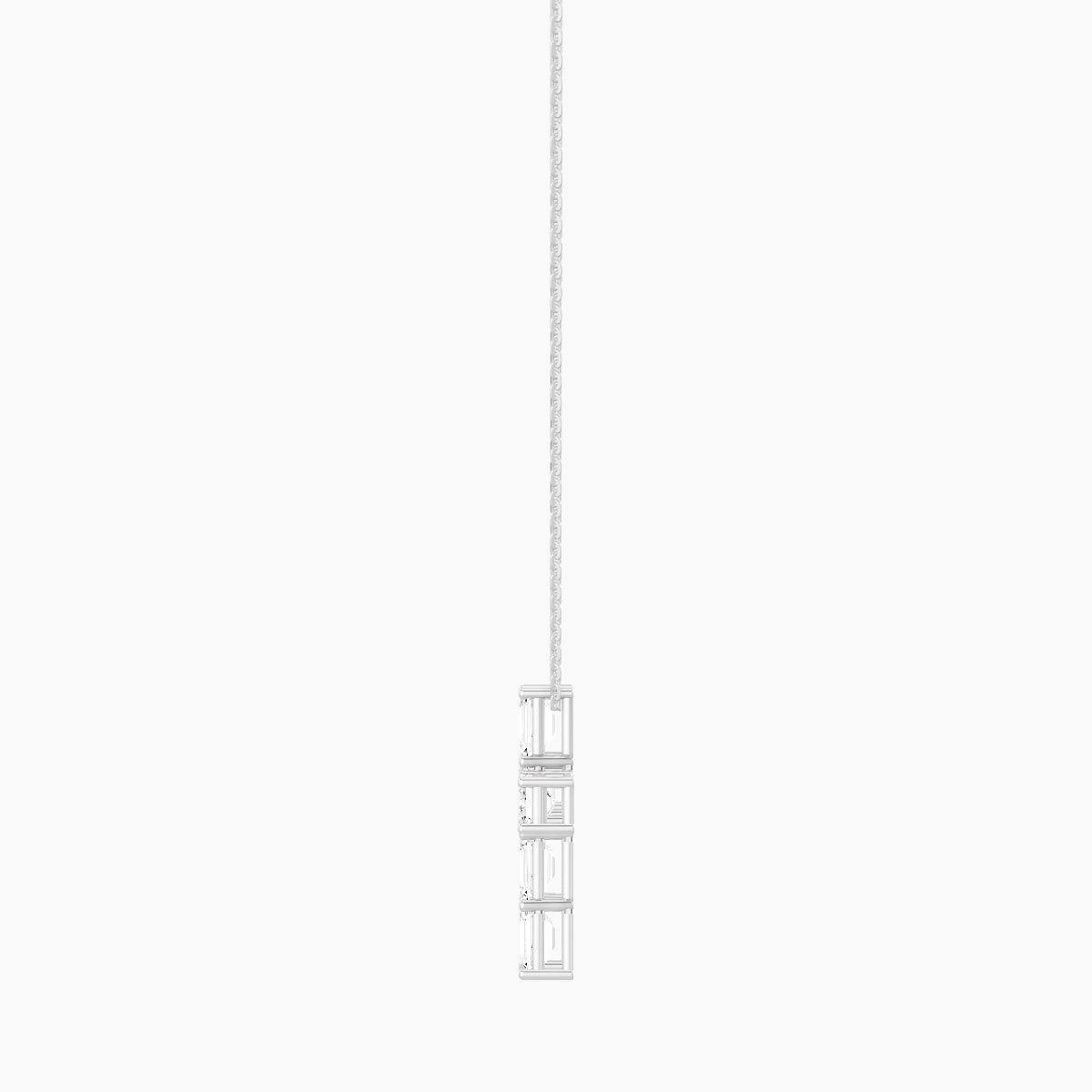 Cross | 18k White Gold 0.40 ct White Lab Diamond Emerald Pendant