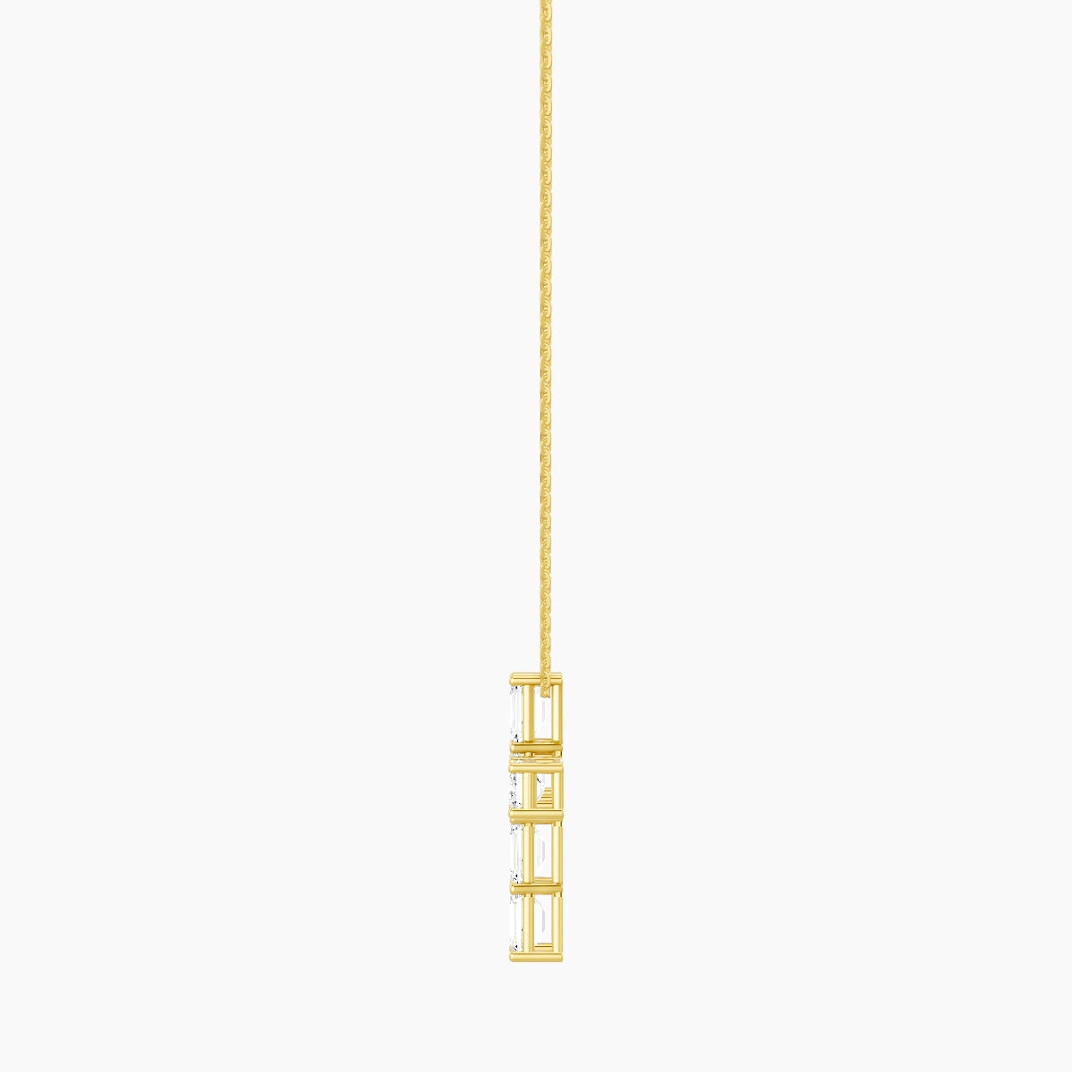 Cross | 18k Yellow Gold 0.40 ct White Lab Diamond Emerald Pendant