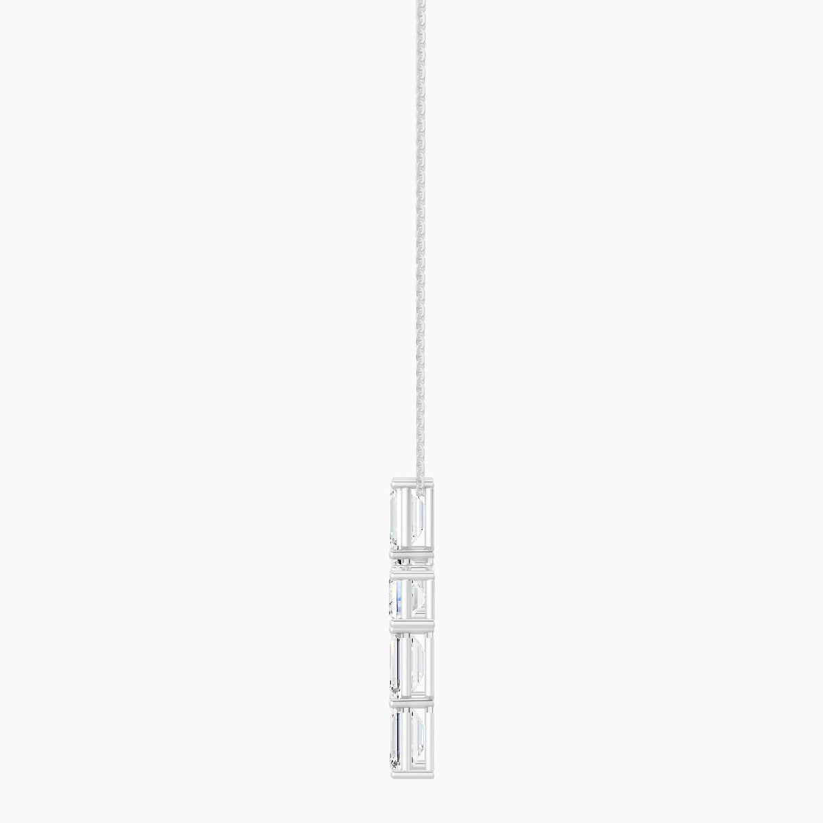 Cross | 18k White Gold 1 ct White Lab Diamond Emerald Pendant