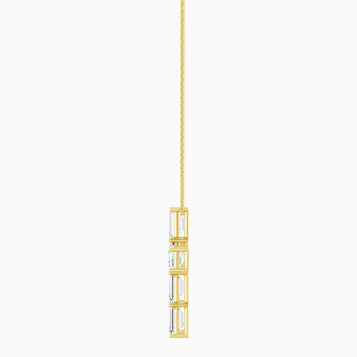 Cross | 18k Yellow Gold 1 ct White Lab Diamond Emerald Pendant