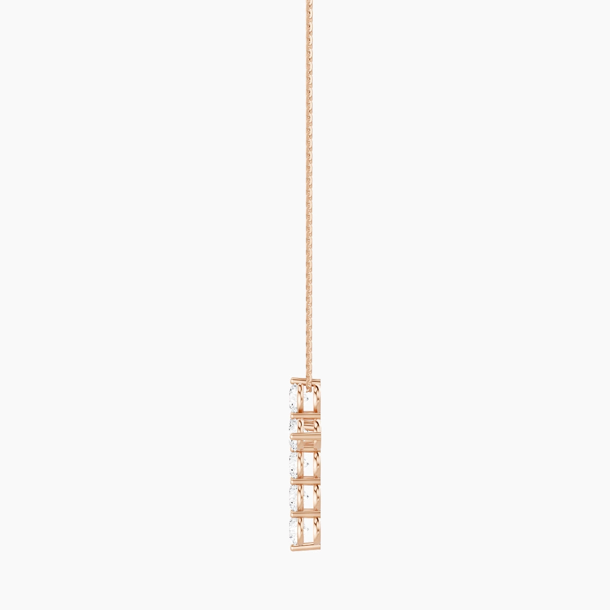 Cross | 18k Rose Gold 0.25 ct White Lab Diamond Round Pendant