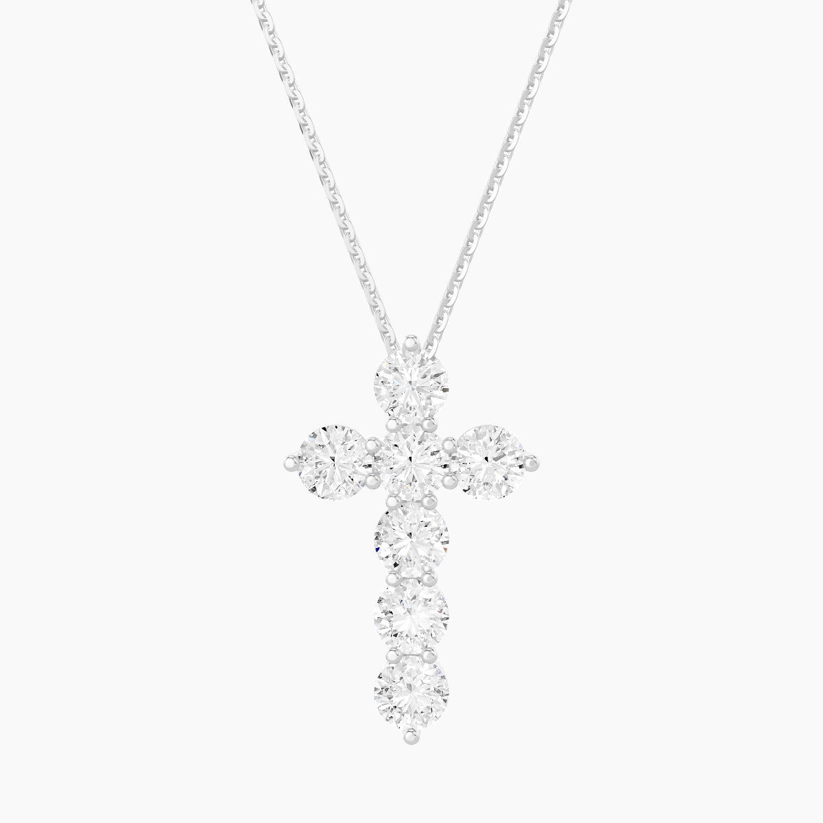 Cross | 18k White Gold 0.25 ct White Lab Diamond Round Pendant