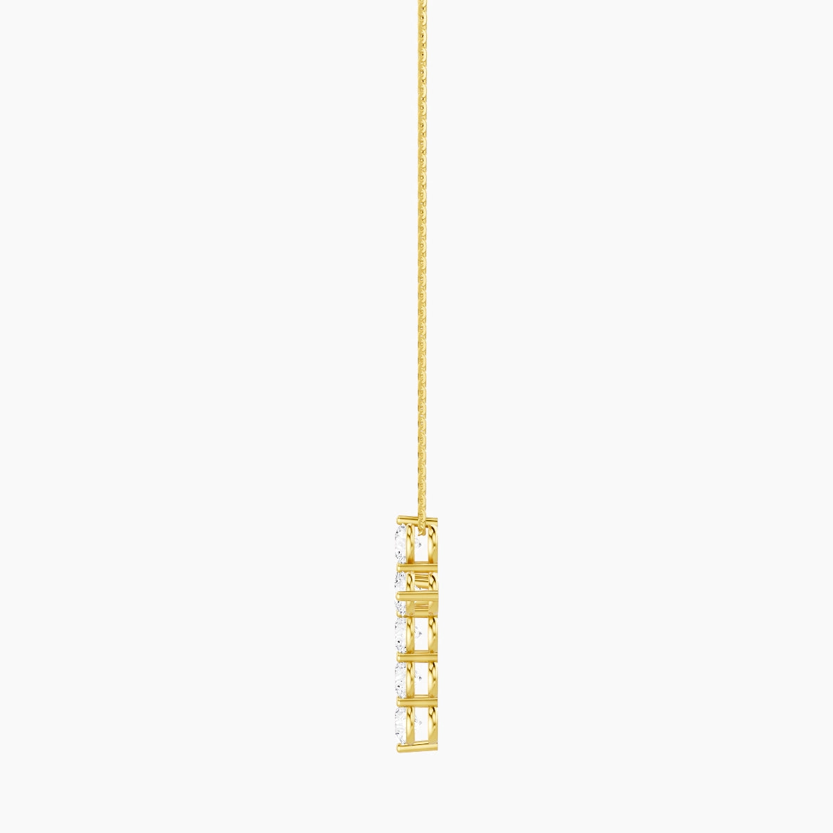 Cross | 18k Yellow Gold 0.25 ct White Lab Diamond Round Pendant