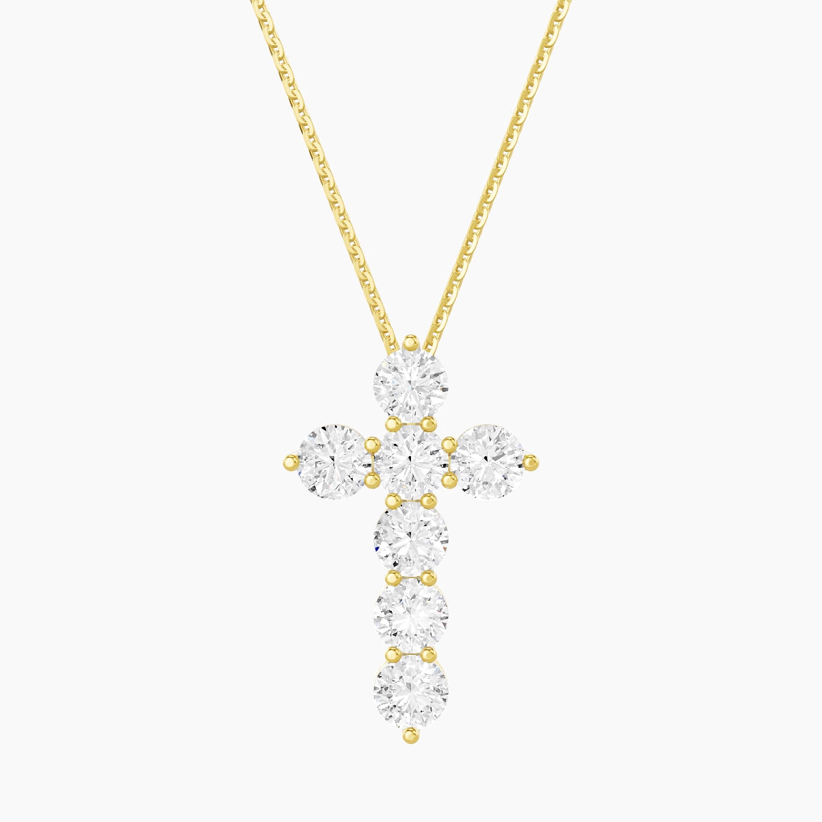 Cross | 18k Yellow Gold 0.25 ct White Lab Diamond Round Pendant