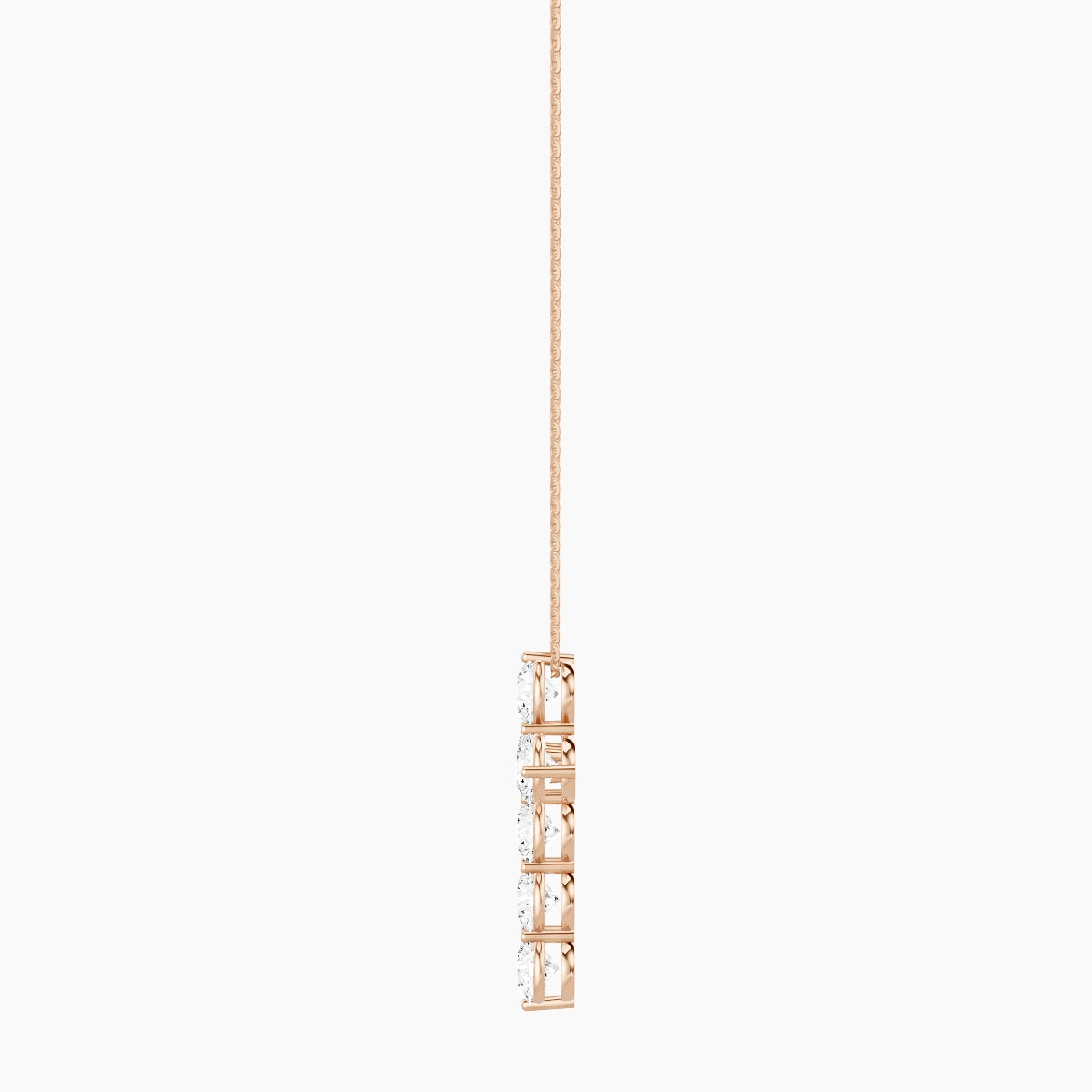 Cross | 18k Rose Gold 0.50 ct White Lab Diamond Round Pendant