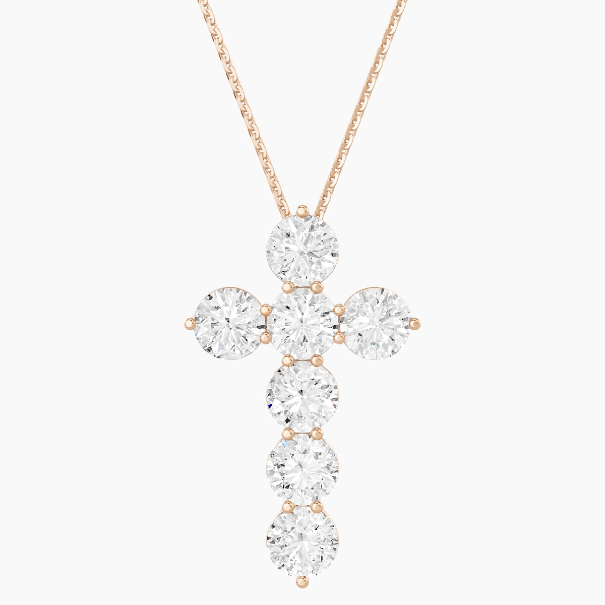 Cross | 18k Rose Gold 0.50 ct White Lab Diamond Round Pendant