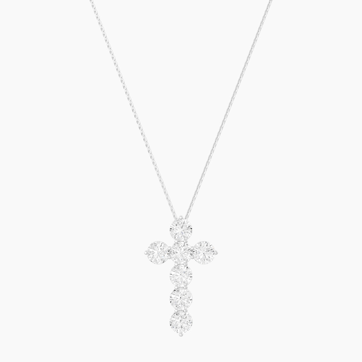 Cross | 18k White Gold 0.50 ct White Lab Diamond Round Pendant