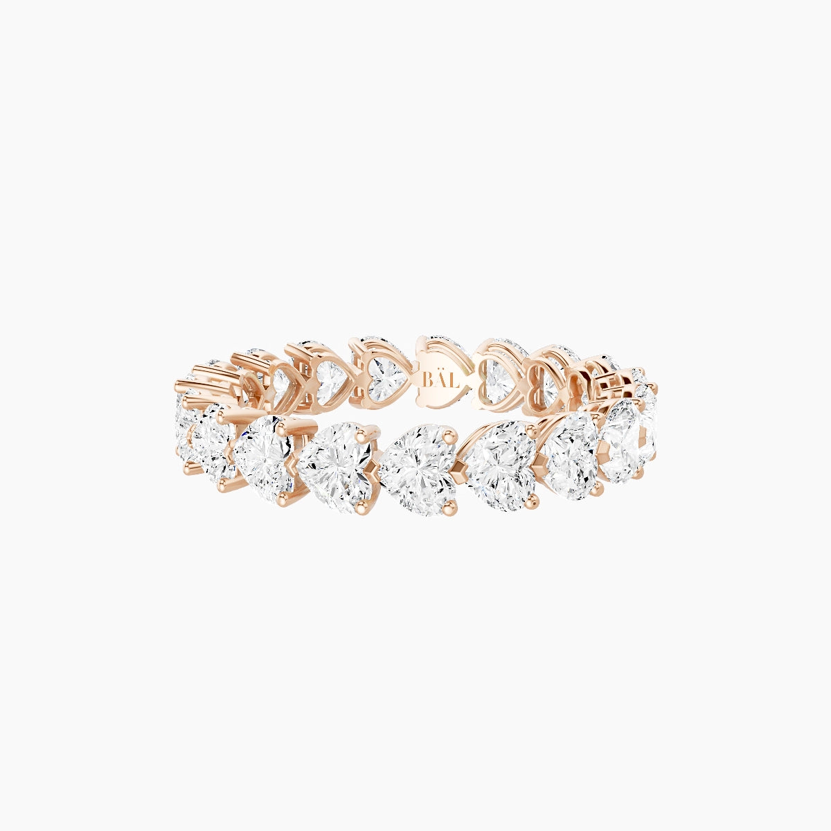 East-West Eternity Ring | 18k Rose Gold 3.7 x 3.35 mm Heart White Lab Diamond