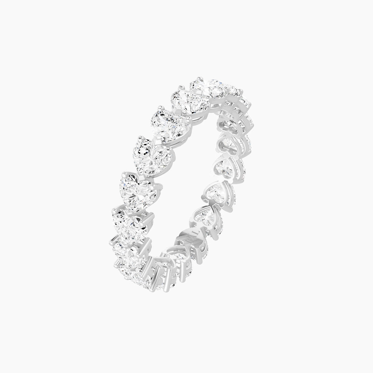 East-West Eternity Ring | 18k White Gold 3.7 x 3.35 mm Heart White Lab Diamond
