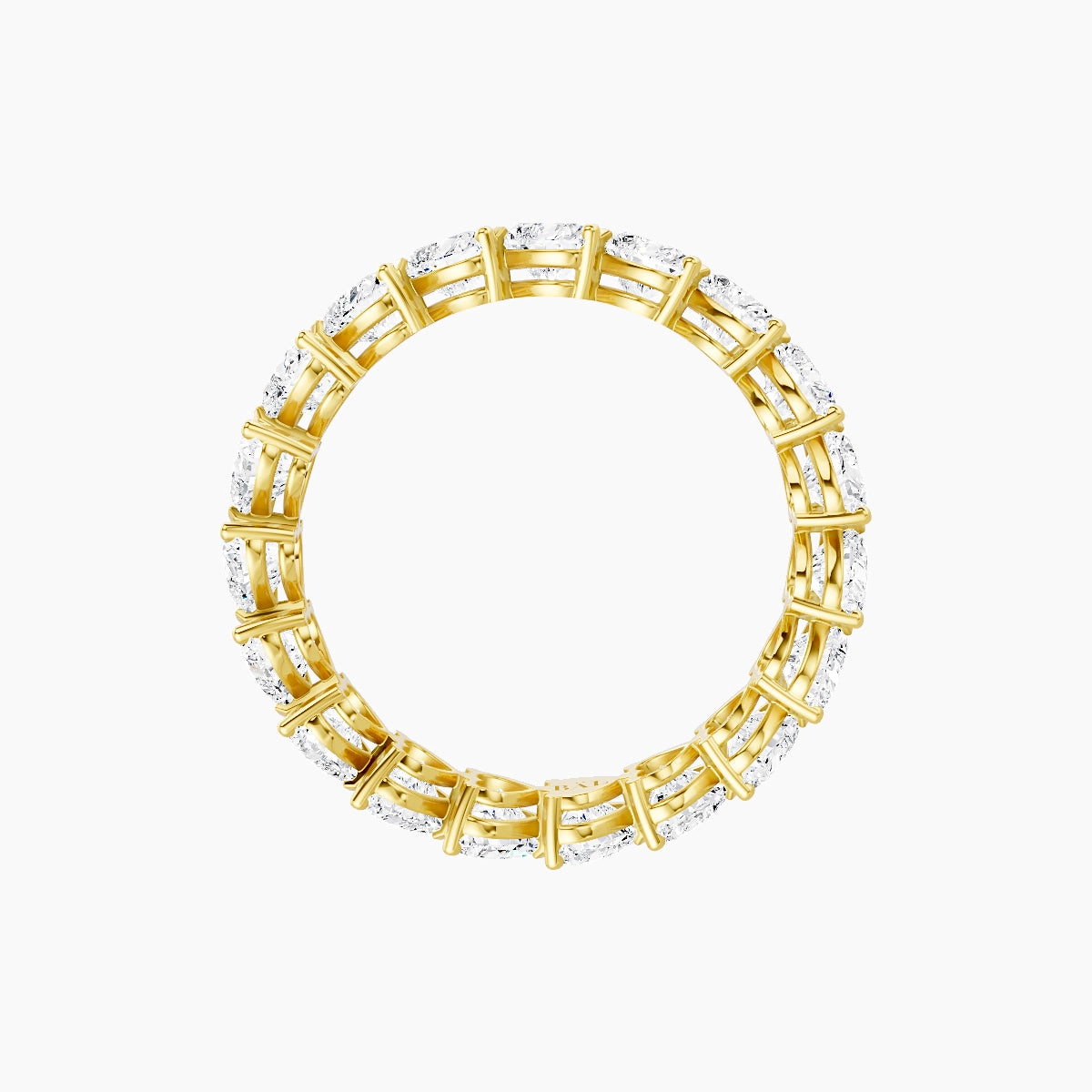East-West Eternity Ring | 18k Yellow Gold 3.7 x 3.35 mm Heart White Lab Diamond