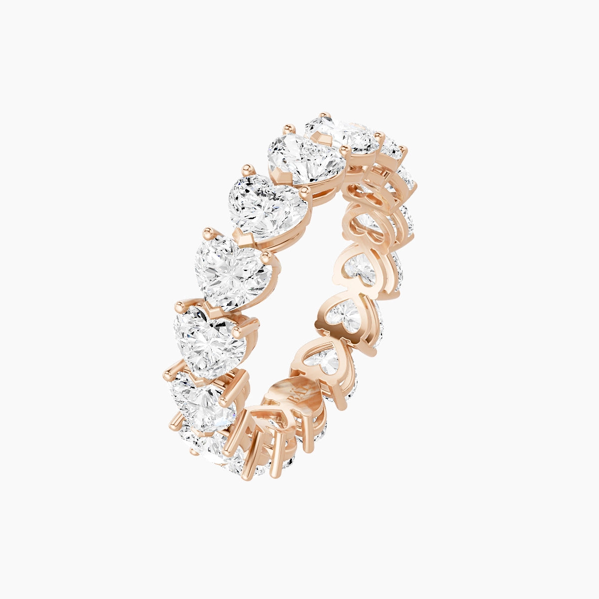 East-West Eternity Ring | 18k Rose Gold 4.6 x 4.15 mm Heart White Lab Diamond