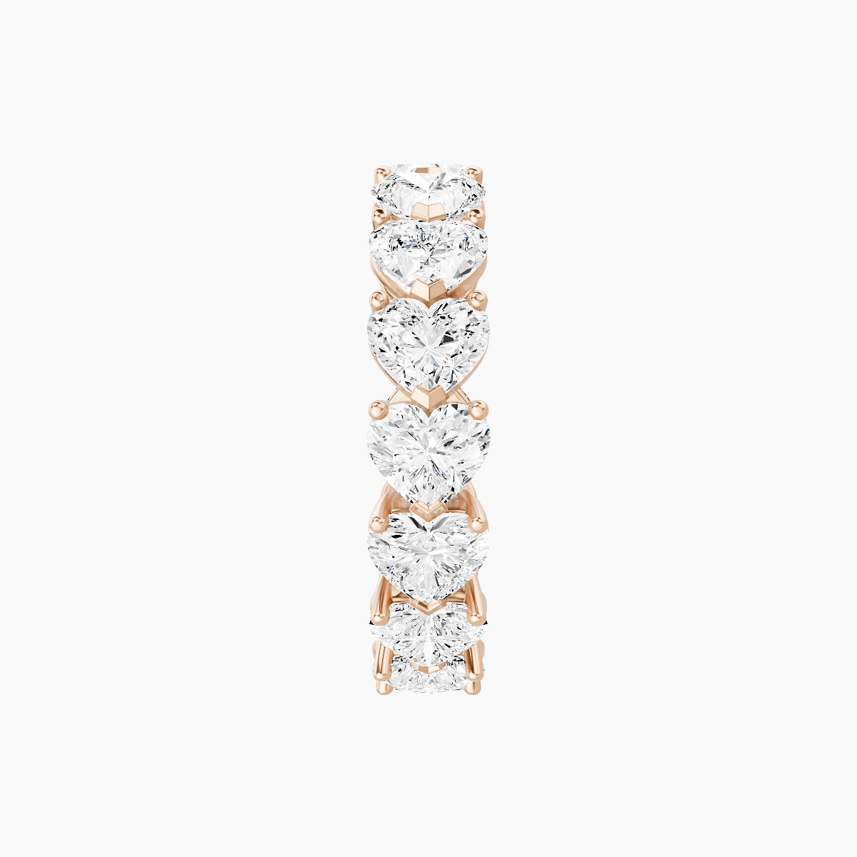 East-West Eternity Ring | 18k Rose Gold 4.6 x 4.15 mm Heart White Lab Diamond