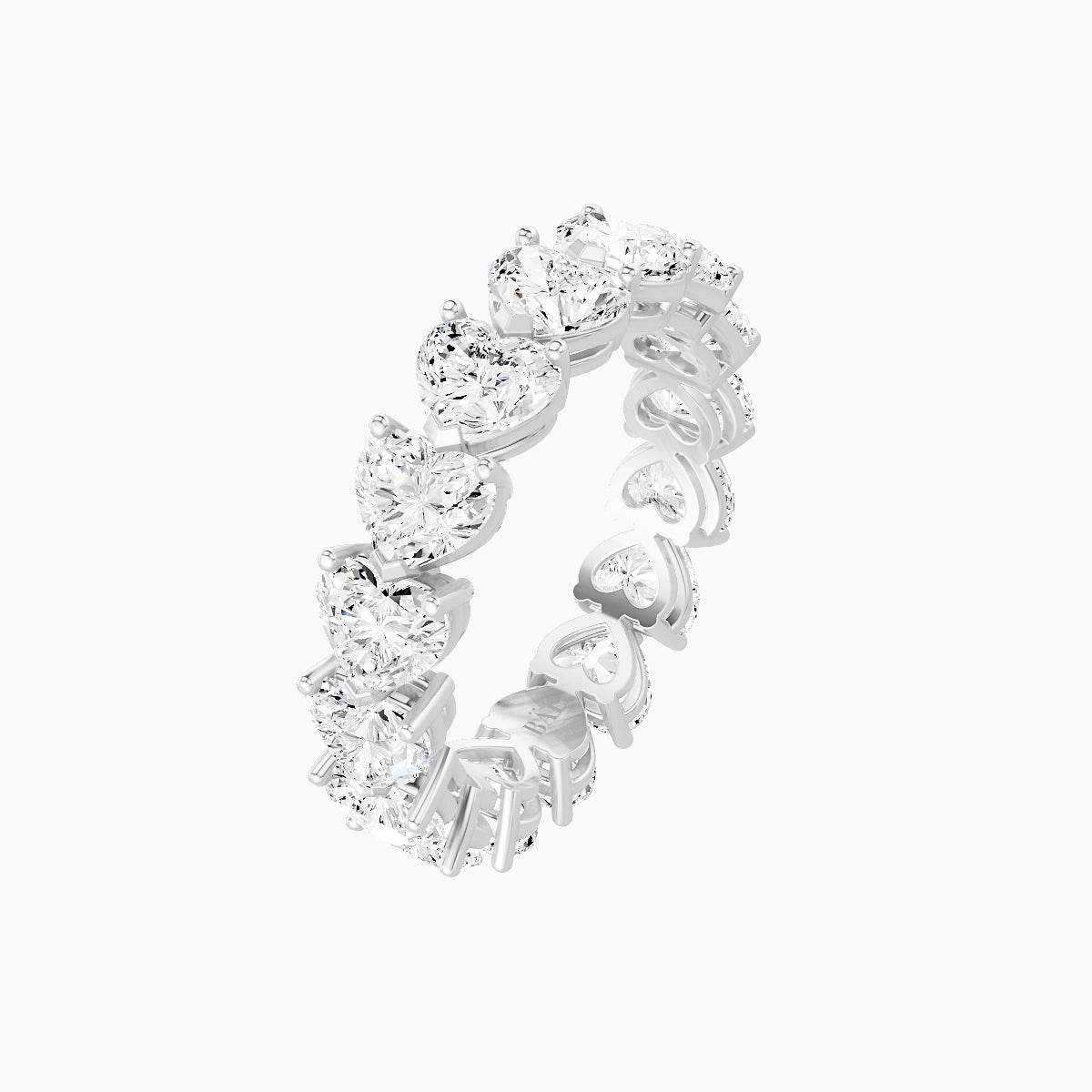 East-West Eternity Ring | 18k White Gold 4.6 x 4.15 mm Heart White Lab Diamond
