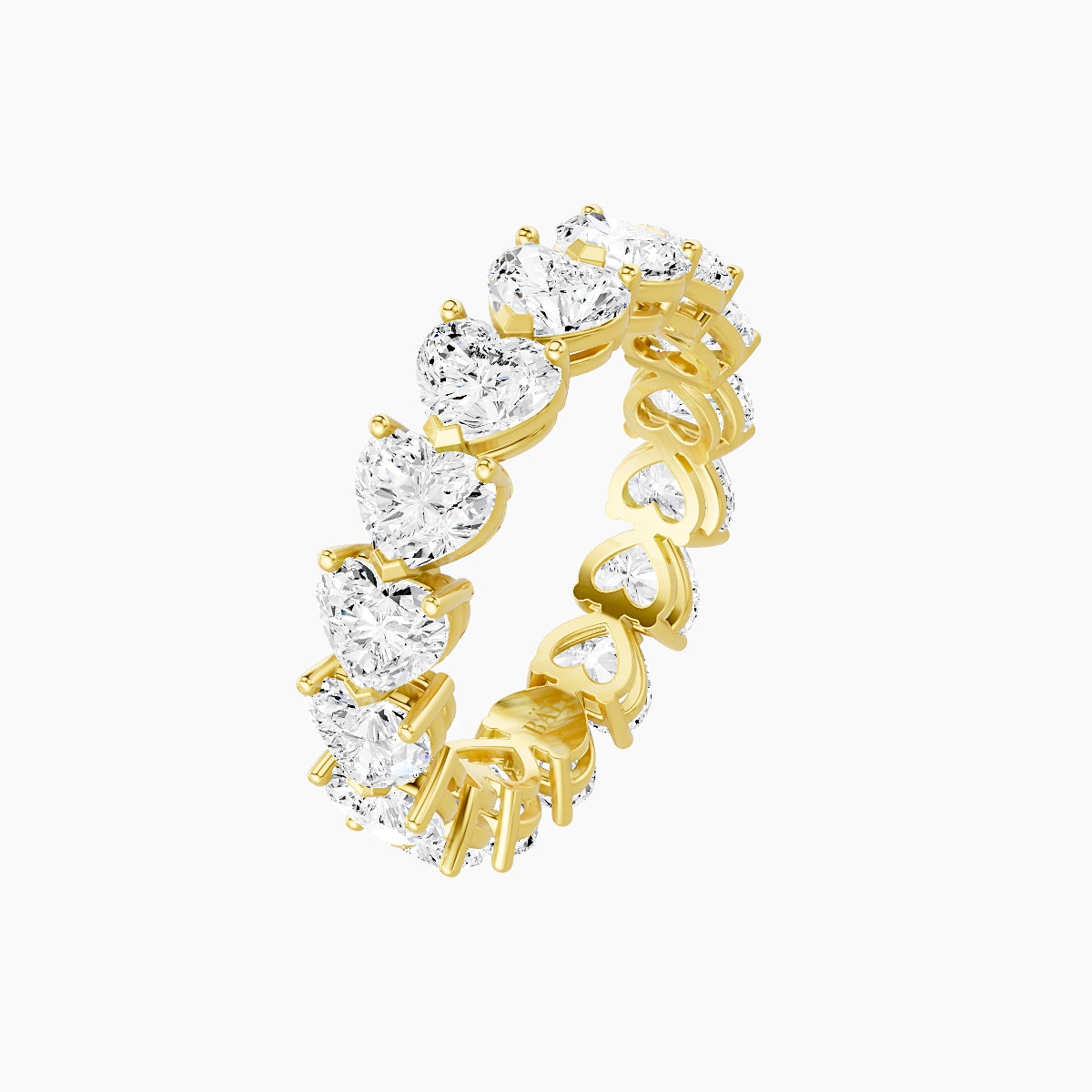 East-West Eternity Ring | 18k Yellow Gold 4.6 x 4.15 mm Heart White Lab Diamond