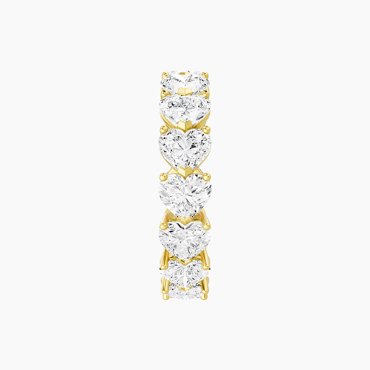 East-West Eternity Ring | 18k Yellow Gold 4.6 x 4.15 mm Heart White Lab Diamond