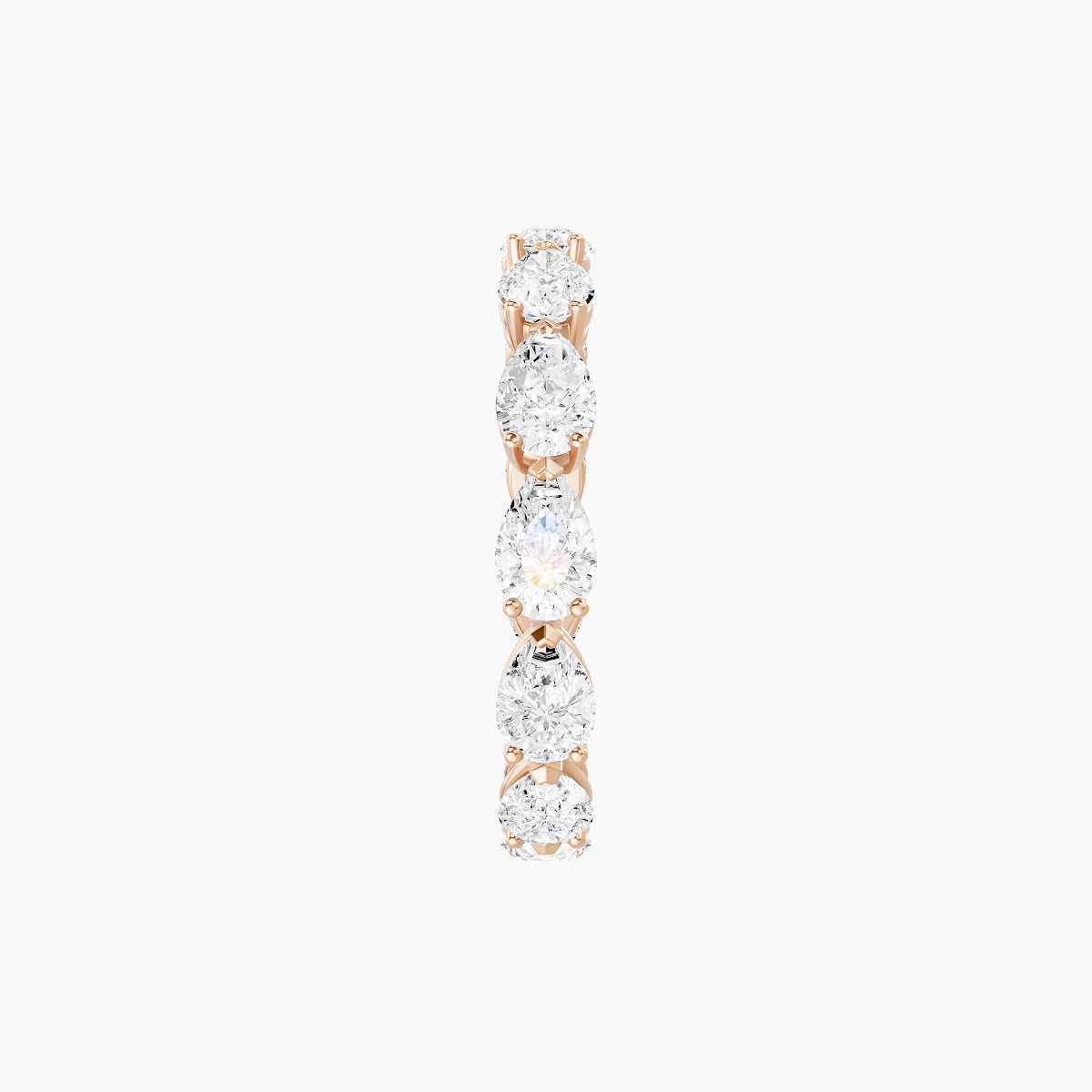 East-West Eternity Ring | 18k Rose Gold 4.65 x 3 mm Pear White Lab Diamond