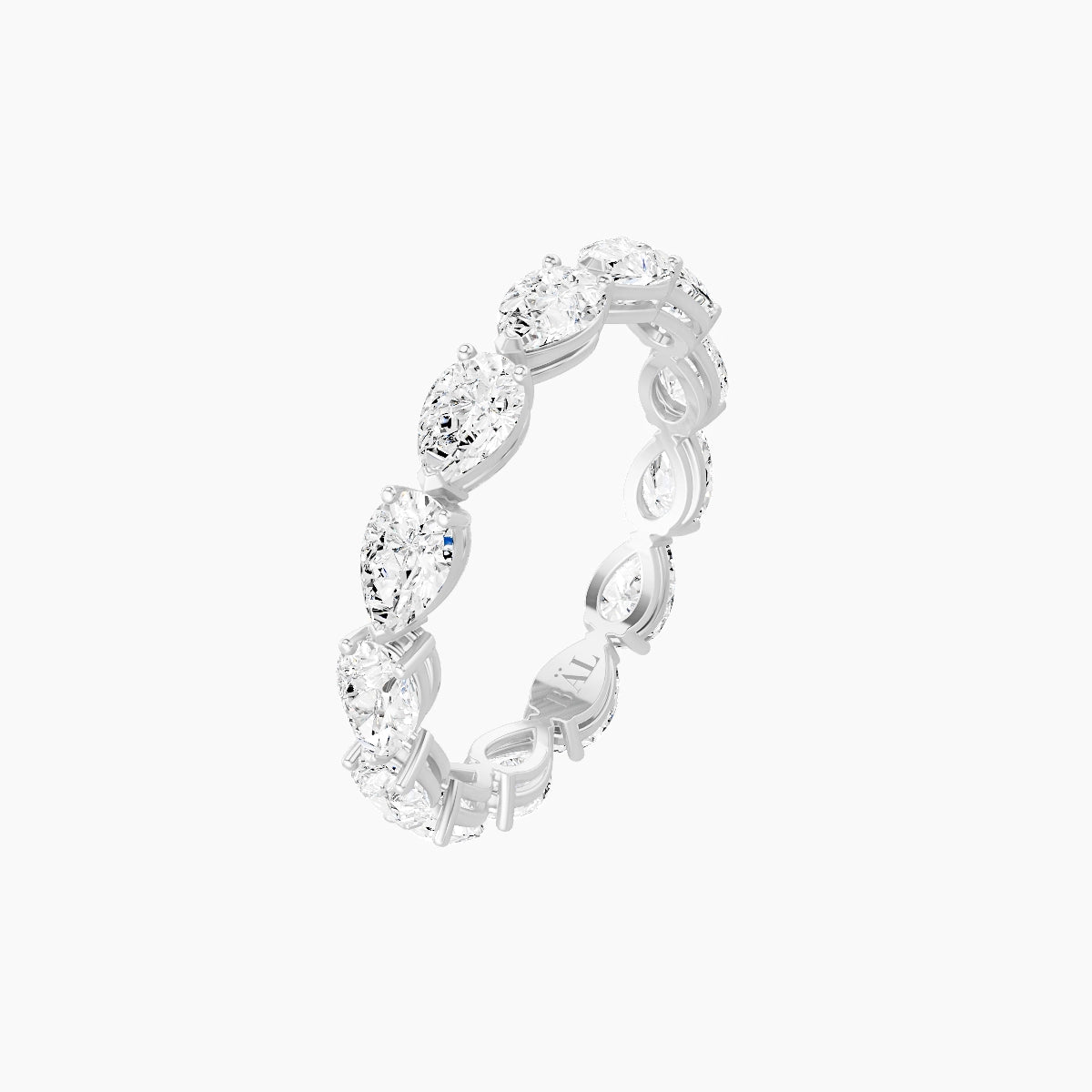East-West Eternity Ring | 18k White Gold 4.65 x 3 mm Pear White Lab Diamond