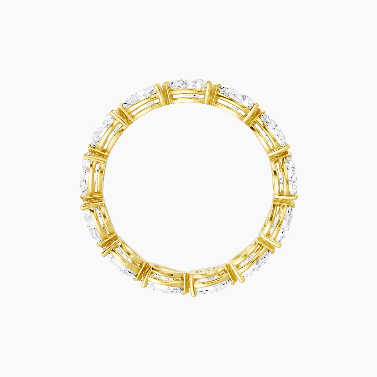 East-West Eternity Ring | 18k Yellow Gold 4.65 x 3 mm Pear White Lab Diamond