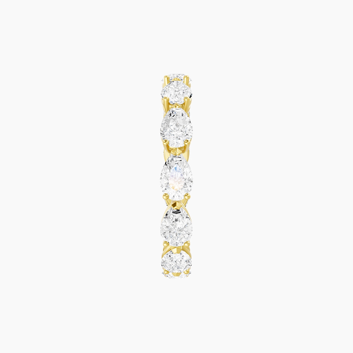 East-West Eternity Ring | 18k Yellow Gold 4.65 x 3 mm Pear White Lab Diamond