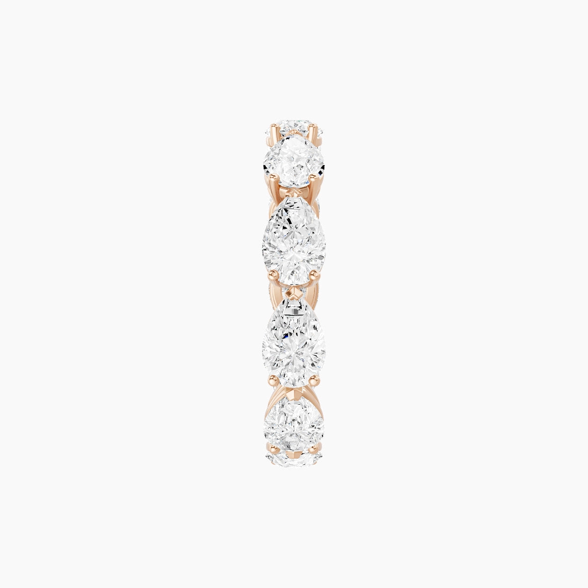 East-West Eternity Ring | 18k Rose Gold 5.5 x 3.5 mm Pear White Lab Diamond