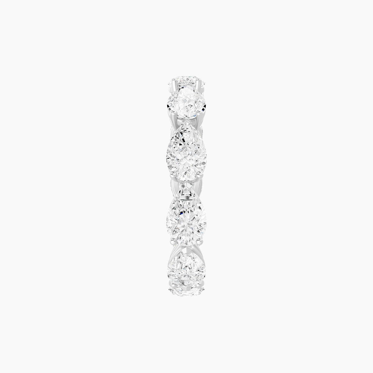 East-West Eternity Ring | 18k White Gold 5.5 x 3.5 mm Pear White Lab Diamond