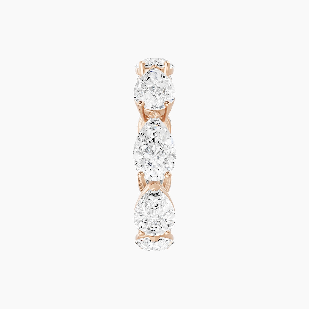 East-West Eternity Ring | 18k Rose Gold 6.9 x 4.45 mm Pear White Lab Diamond