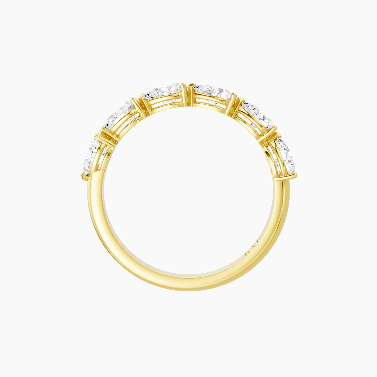 East-West Half Eternity Ring | 18k Yellow Gold 4.65 x 3 mm Pear White Lab Diamond
