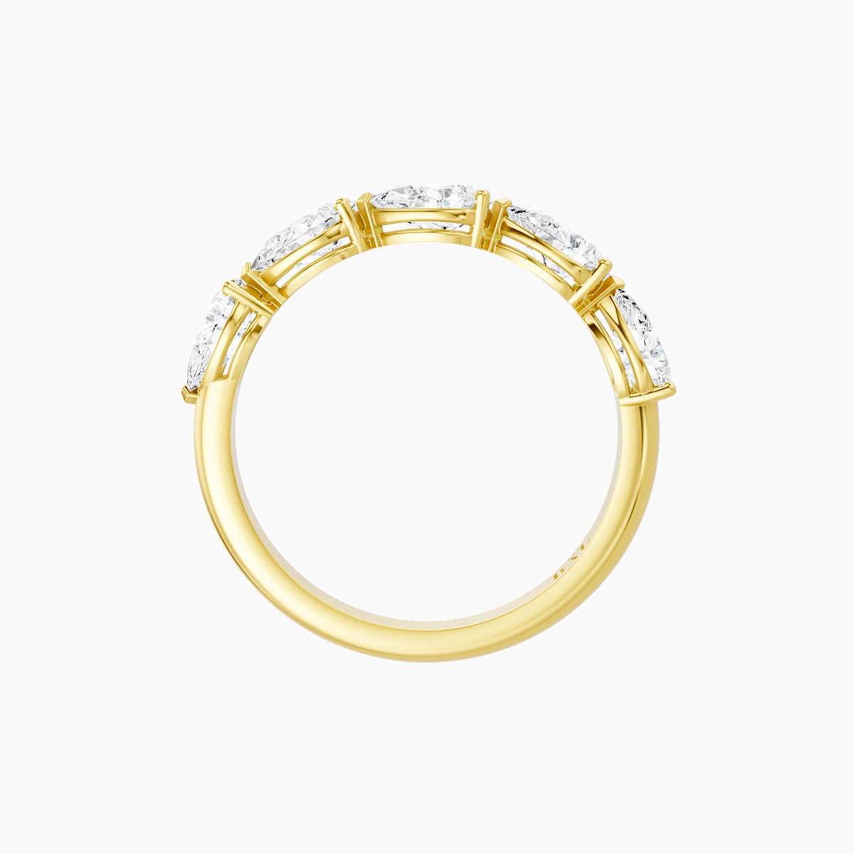 East-West Half Eternity Ring | 18k Yellow Gold 5.5 x 3.5 mm Pear White Lab Diamond