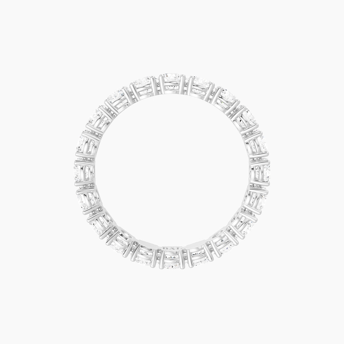 Eternity Ring | 18k White Gold 3 mm Round White Lab Diamond with 4 Prongs