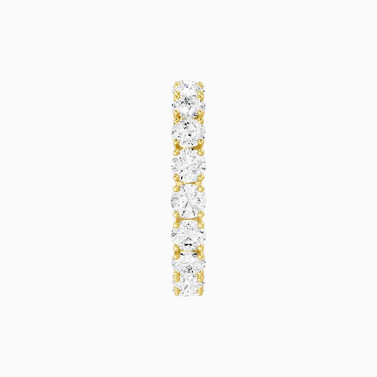 Eternity Ring | 18k Yellow Gold 3 mm Round White Lab Diamond with 4 Prongs