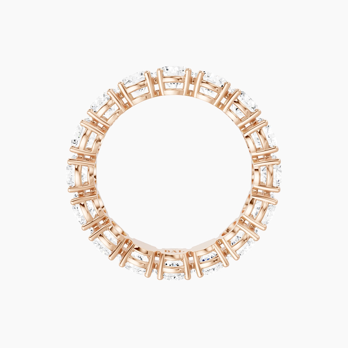 Eternity Ring | 18k Rose Gold 4 mm Round White Lab Diamond with 4 Prongs