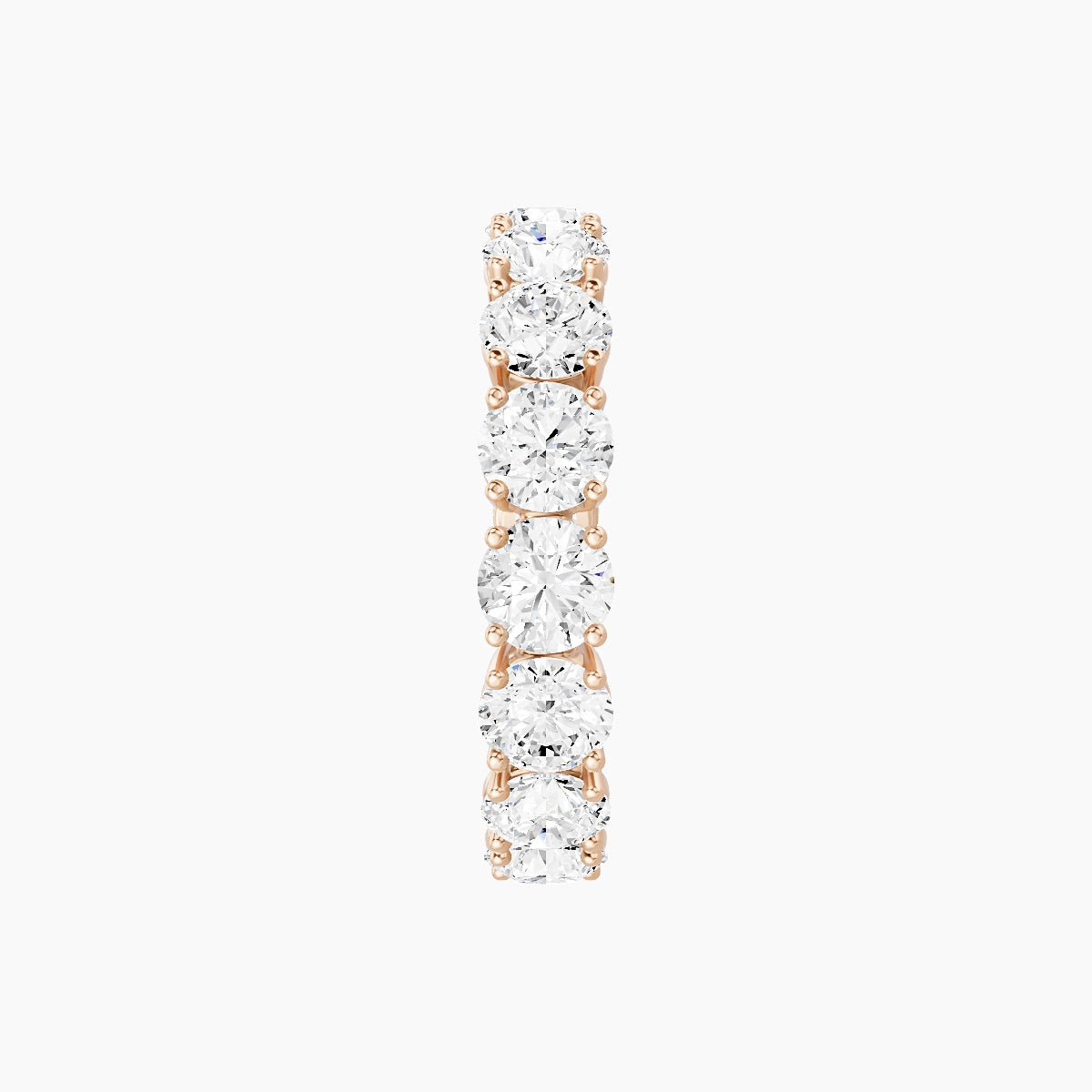 Eternity Ring | 18k Rose Gold 4 mm Round White Lab Diamond with 4 Prongs