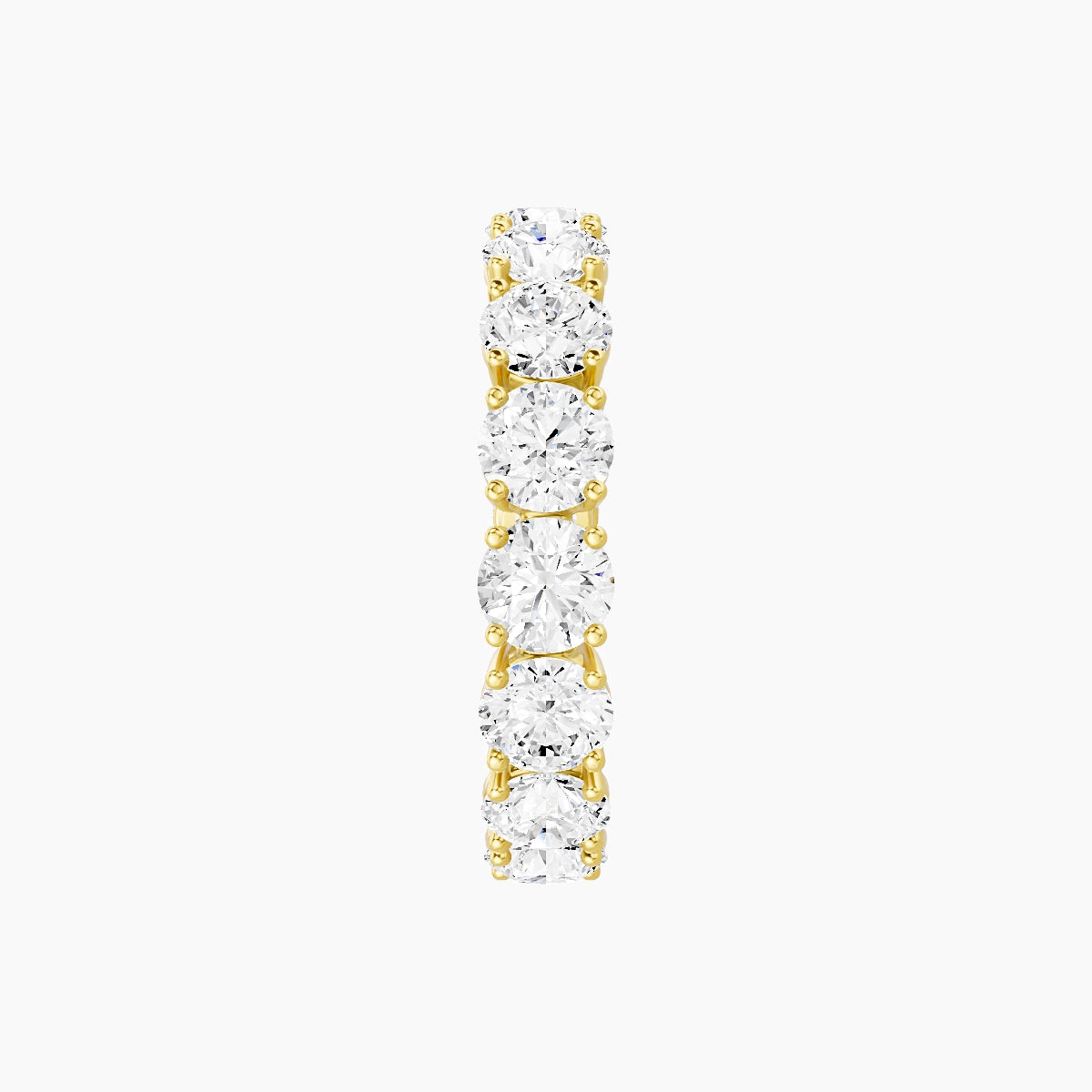 Eternity Ring | 18k Yellow Gold 4 mm Round White Lab Diamond with 4 Prongs