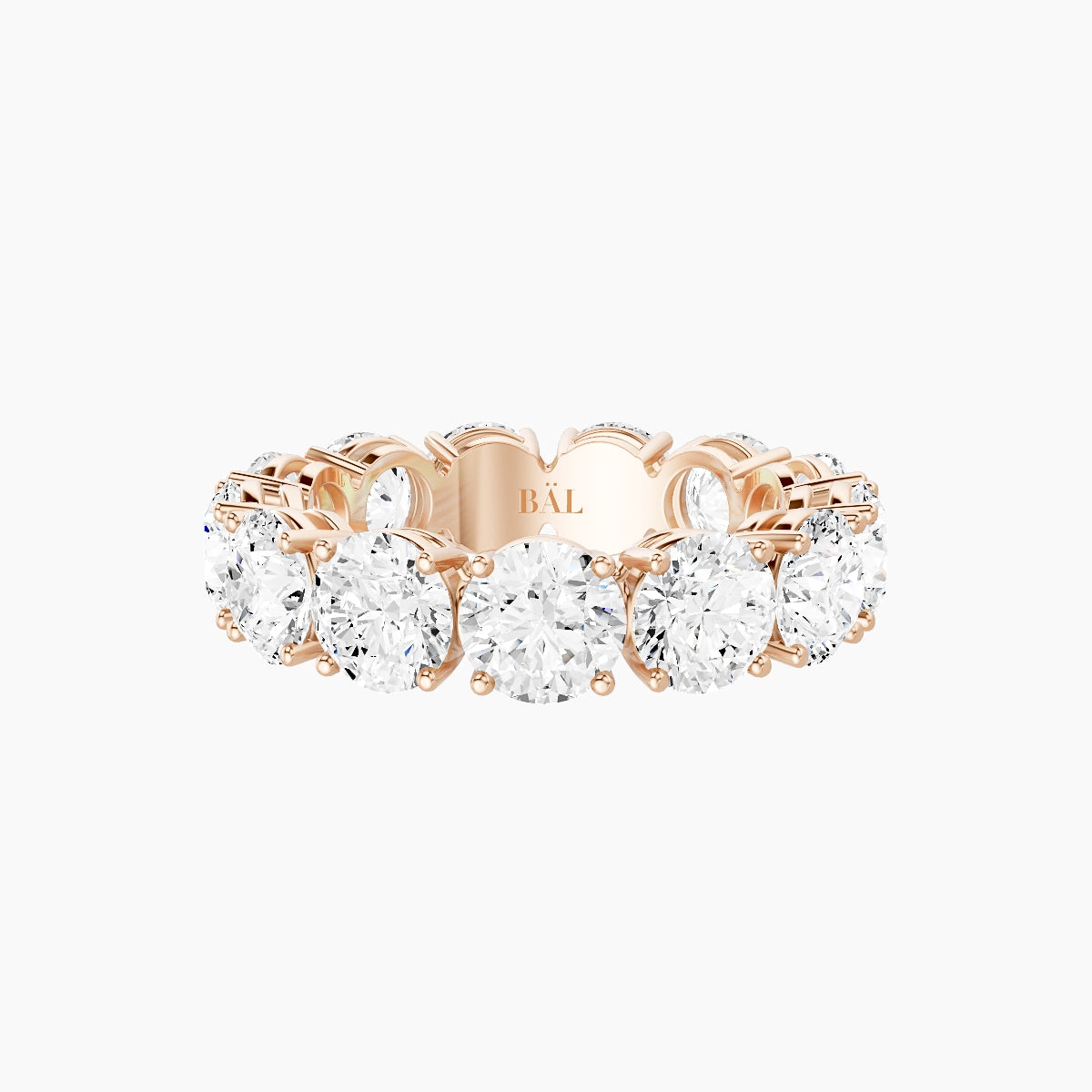 Eternity Ring | 18k Rose Gold 5 mm Round White Lab Diamond with 4 Prongs