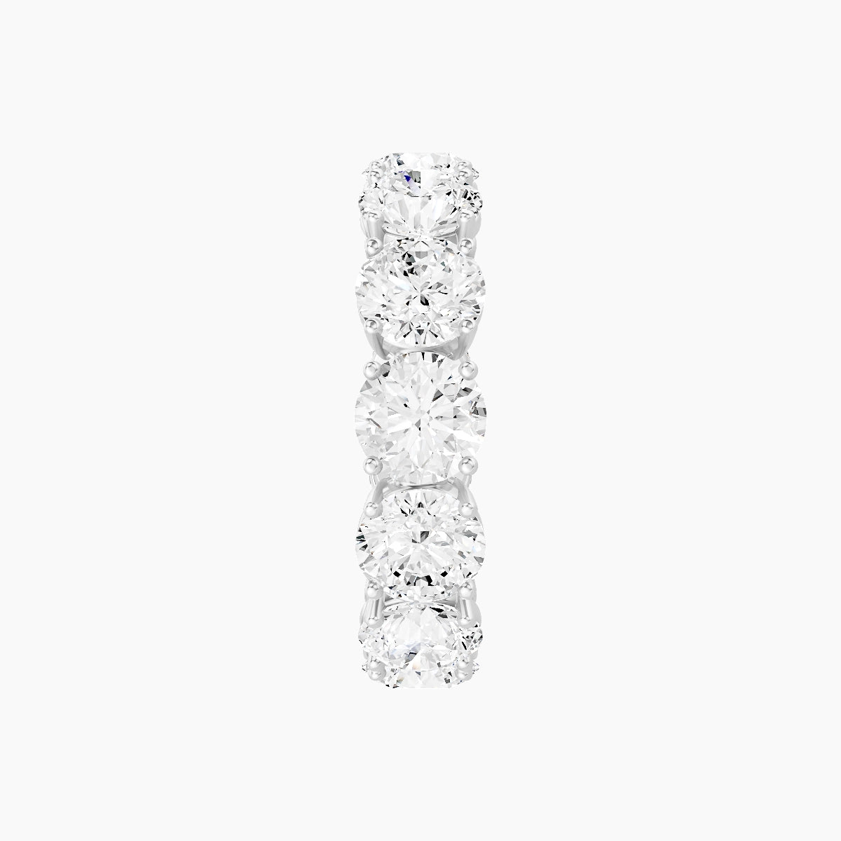Eternity Ring | 18k White Gold 5 mm Round White Lab Diamond with 4 Prongs