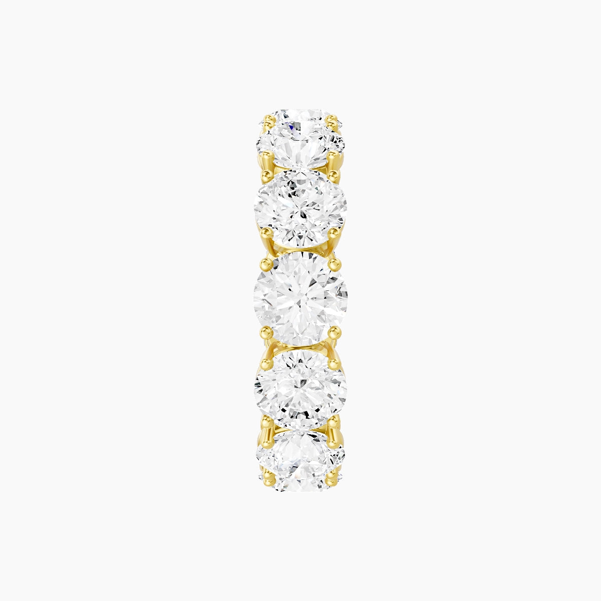 Eternity Ring | 18k Yellow Gold 5 mm Round White Lab Diamond with 4 Prongs