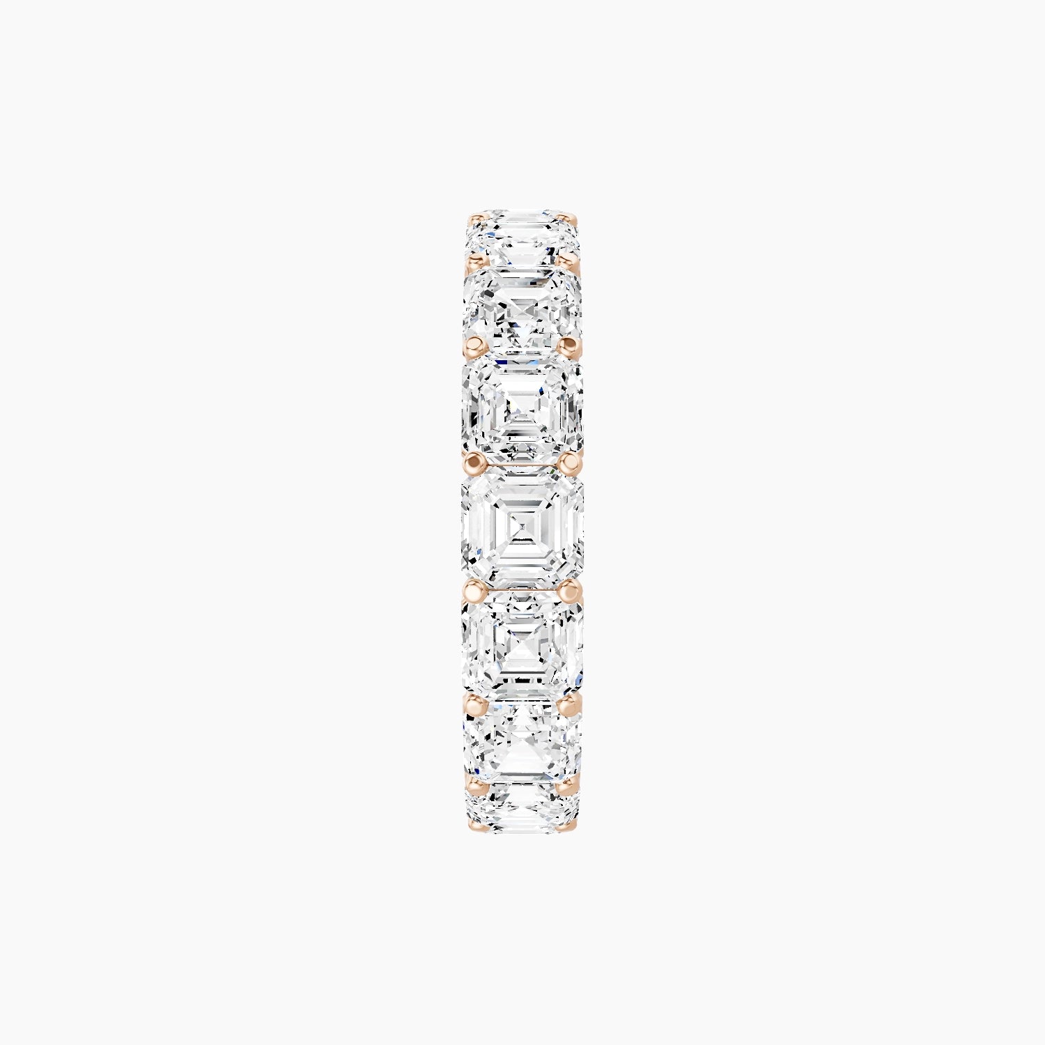 Eternity Ring | 18k Rose Gold 3.75 x 3.75 mm Asscher White Lab Diamond with Shared Prongs