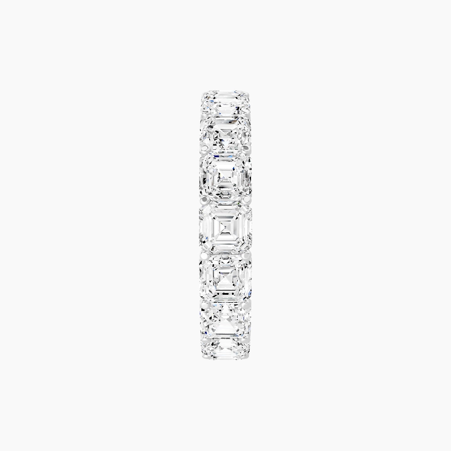 Eternity Ring | 18k White Gold 3.75 x 3.75 mm Asscher White Lab Diamond with Shared Prongs