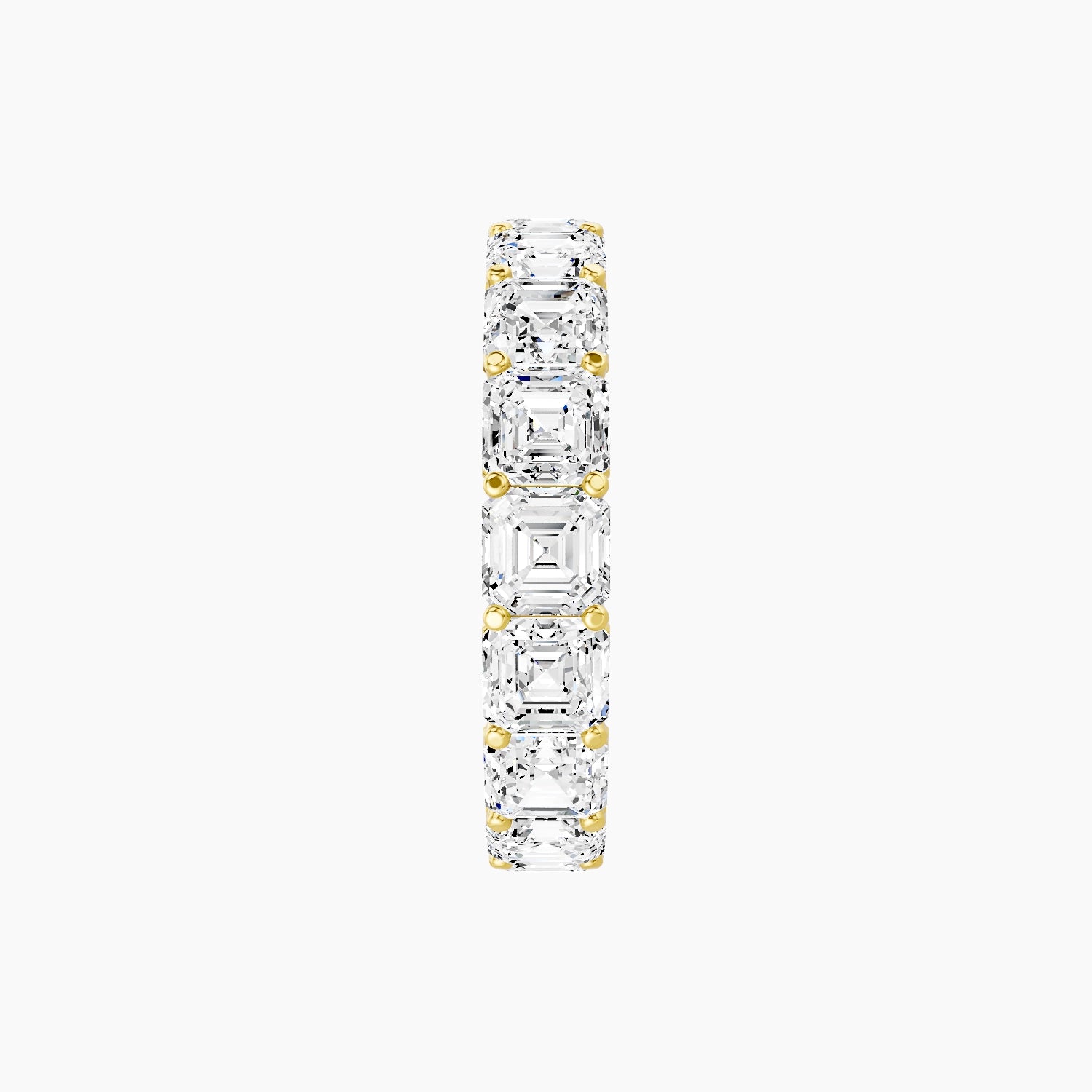 Eternity Ring | 18k Yellow Gold 3.75 x 3.75 mm Asscher White Lab Diamond with Shared Prongs