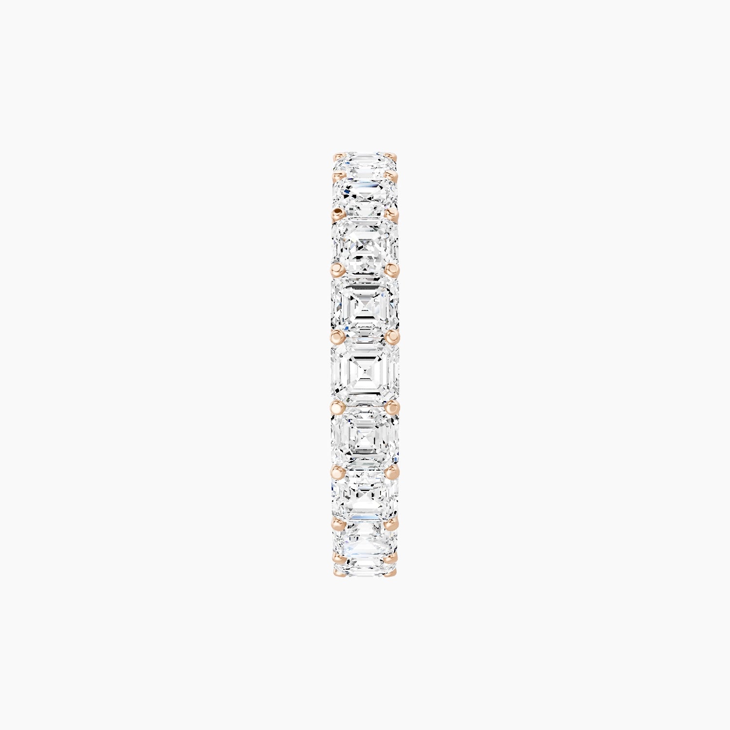 Eternity Ring | 18k Rose Gold 3 x 3 mm Asscher White Lab Diamond with Shared Prongs