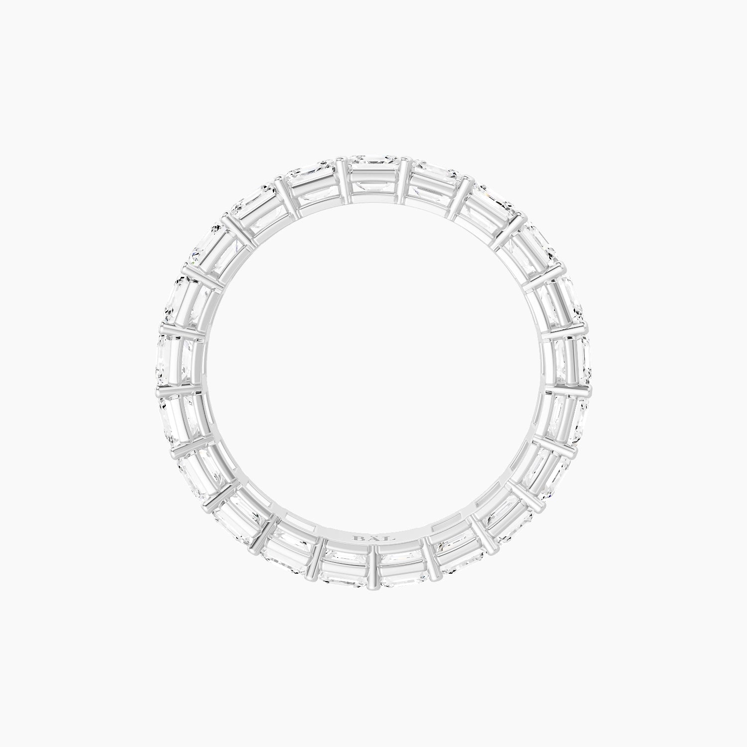 Eternity Ring | 18k White Gold 3 x 3 mm Asscher White Lab Diamond with Shared Prongs