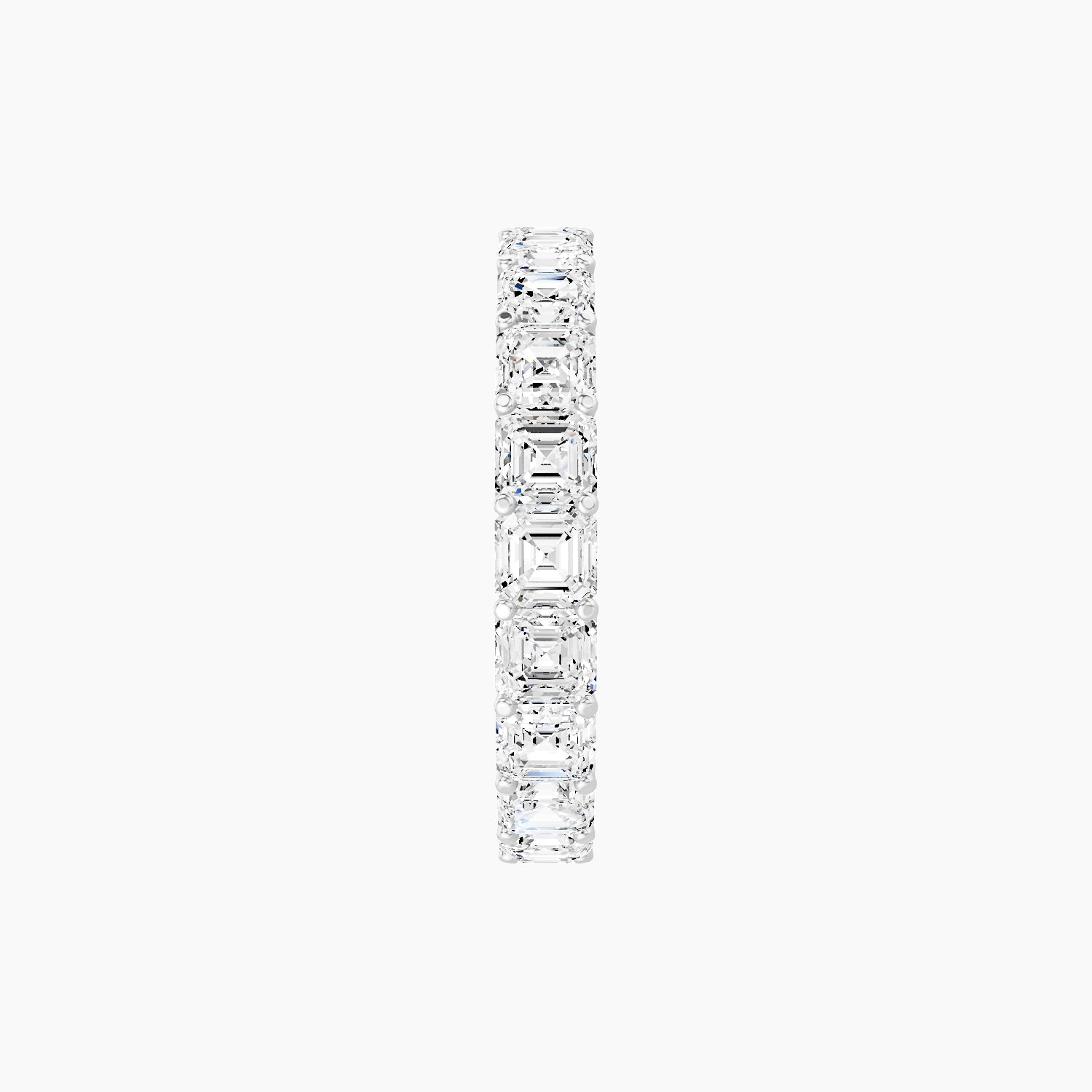 Eternity Ring | 18k White Gold 3 x 3 mm Asscher White Lab Diamond with Shared Prongs